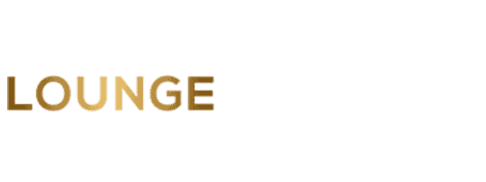 Lounge Boudoir logo in gold and white
